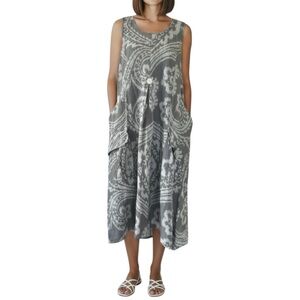 Talia Benson 100% Linen Sleeveless Made in Italy Dress